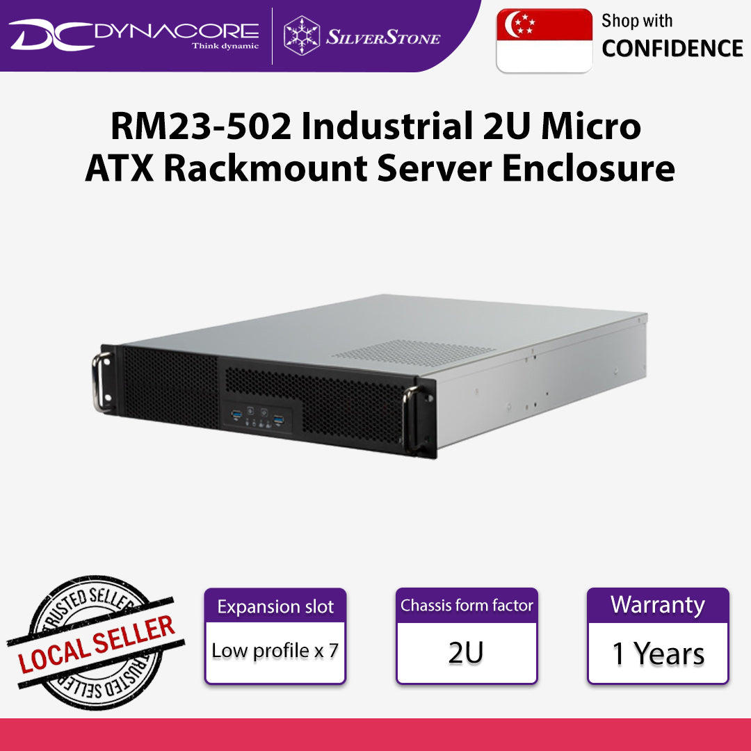 SilverStone RM23-502 2U dual 5.25" drive bay rackmount industrial storage server ATX Casing with USB 3.1 Gen1 interface - SST-RM23-502