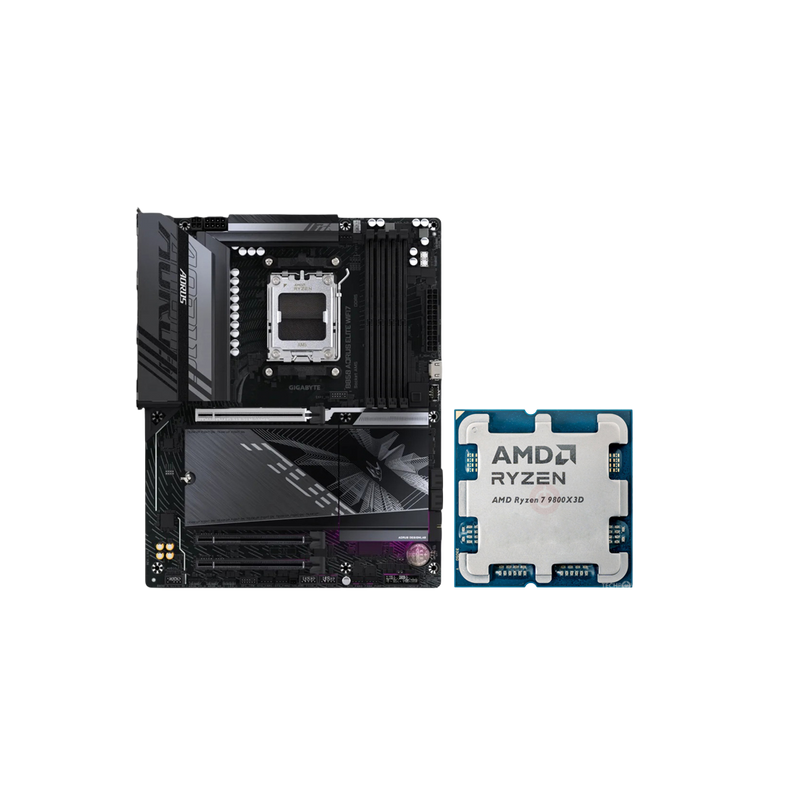 GIGABYTE B850 AORUS ELITE WIFI7 Motherboard with AMD Ryzen 7 9800X3D Processor - 4719331866105+100-000001084