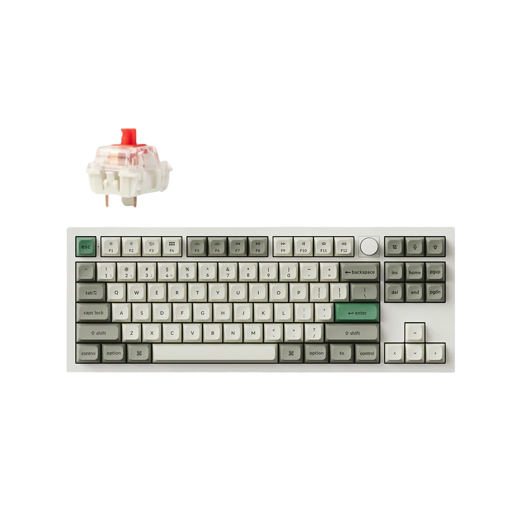 Keychron Q3 Max QMK/VIA Wireless Custom Mechanical Keyboard - Shell White - Gateron Jupiter Red - 4895248865520