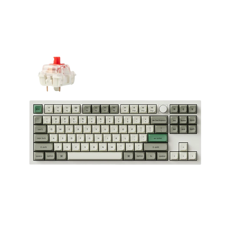 Keychron Q3 Max QMK/VIA Wireless Custom Mechanical Keyboard - Shell White - Gateron Jupiter Red - 4895248865520