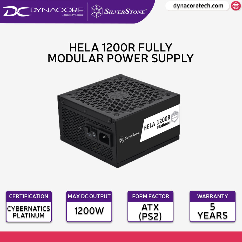 SILVERSTONE HELA 1200R-1200W 80+ PLATINUM ATX3.0 PCIe5 PSU(5YRS) - 4710679815565