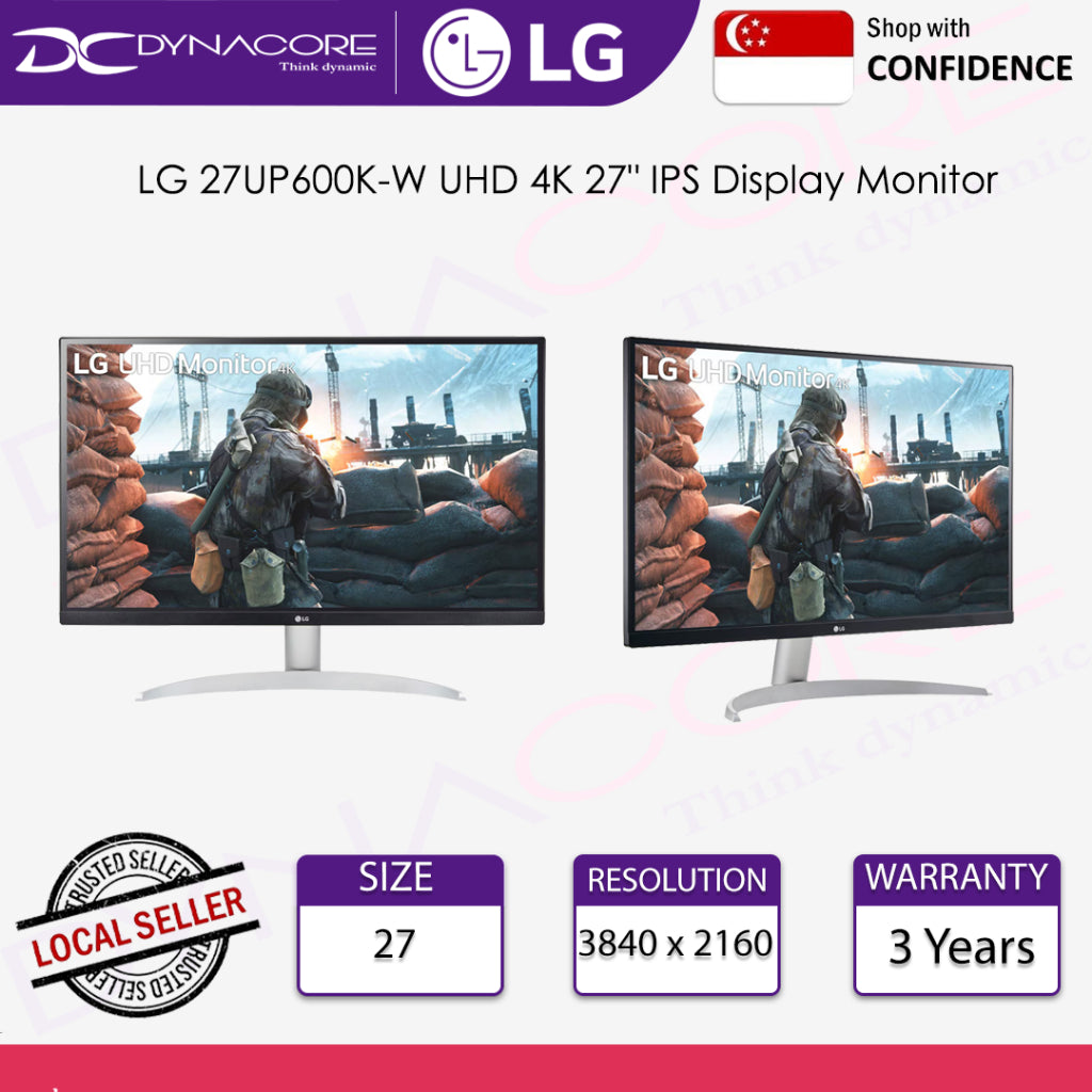 LG 27UP600K-W UHD 4K 27" IPS Display Monitor - LG27UP600K-W