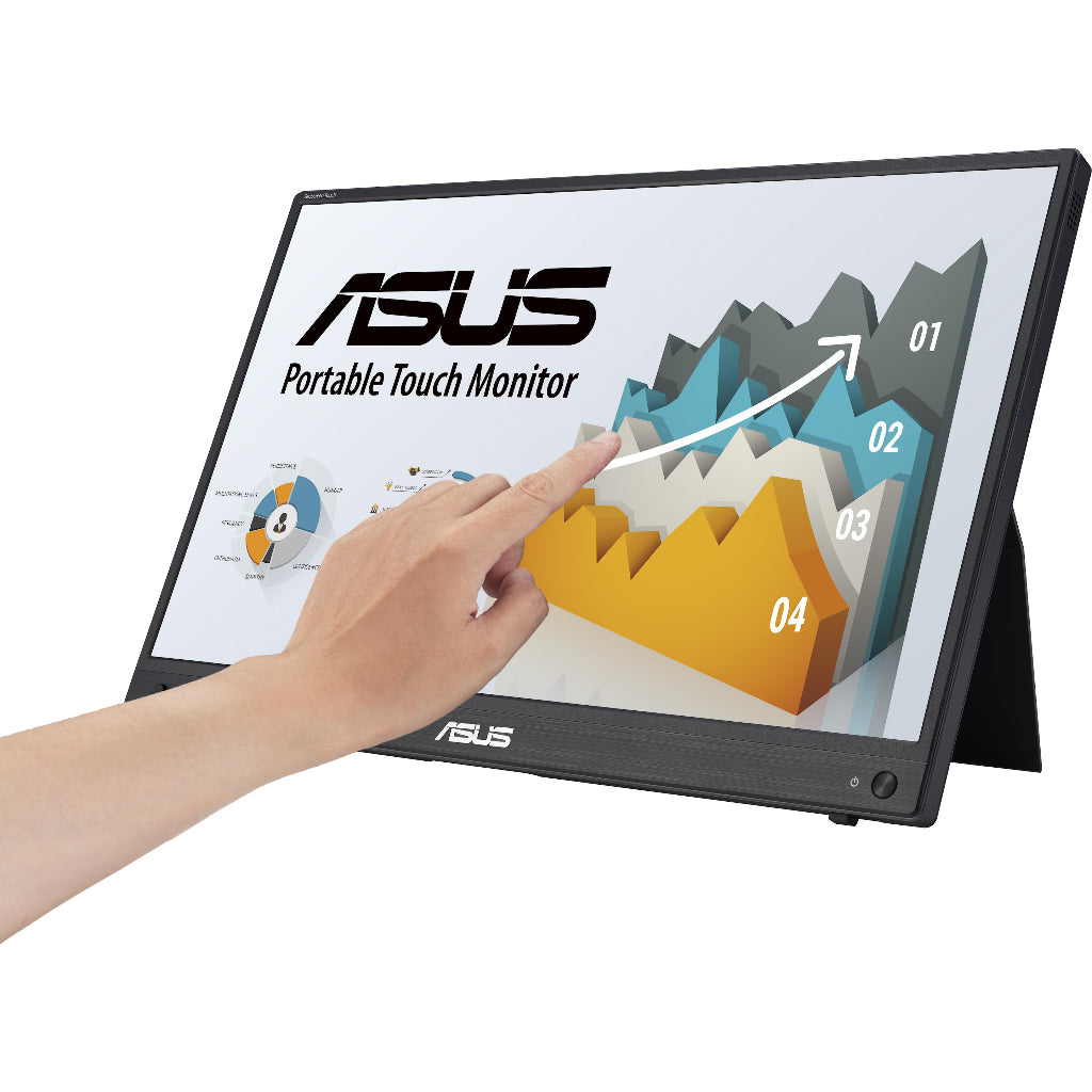 ASUS ZenScreen Touch MB16AMTR Portable Monitor - 16", Full HD, IPS, 10-point touch, Built in Battery, USB-C, Mini HDMI - ASUSMB16AMTR
