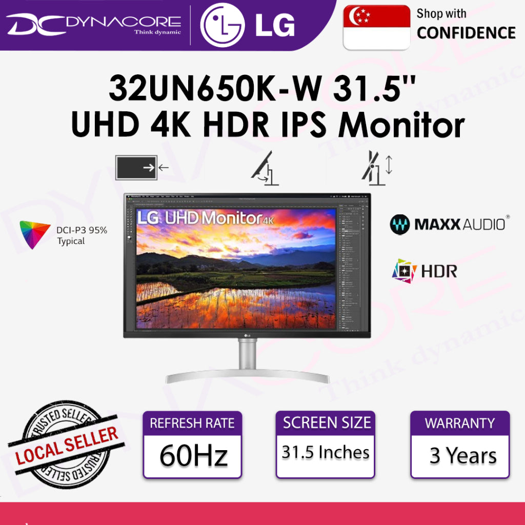 LG 32UN650K-W 31.5'' UHD 4K HDR IPS Monitor - LG32UN650K-W