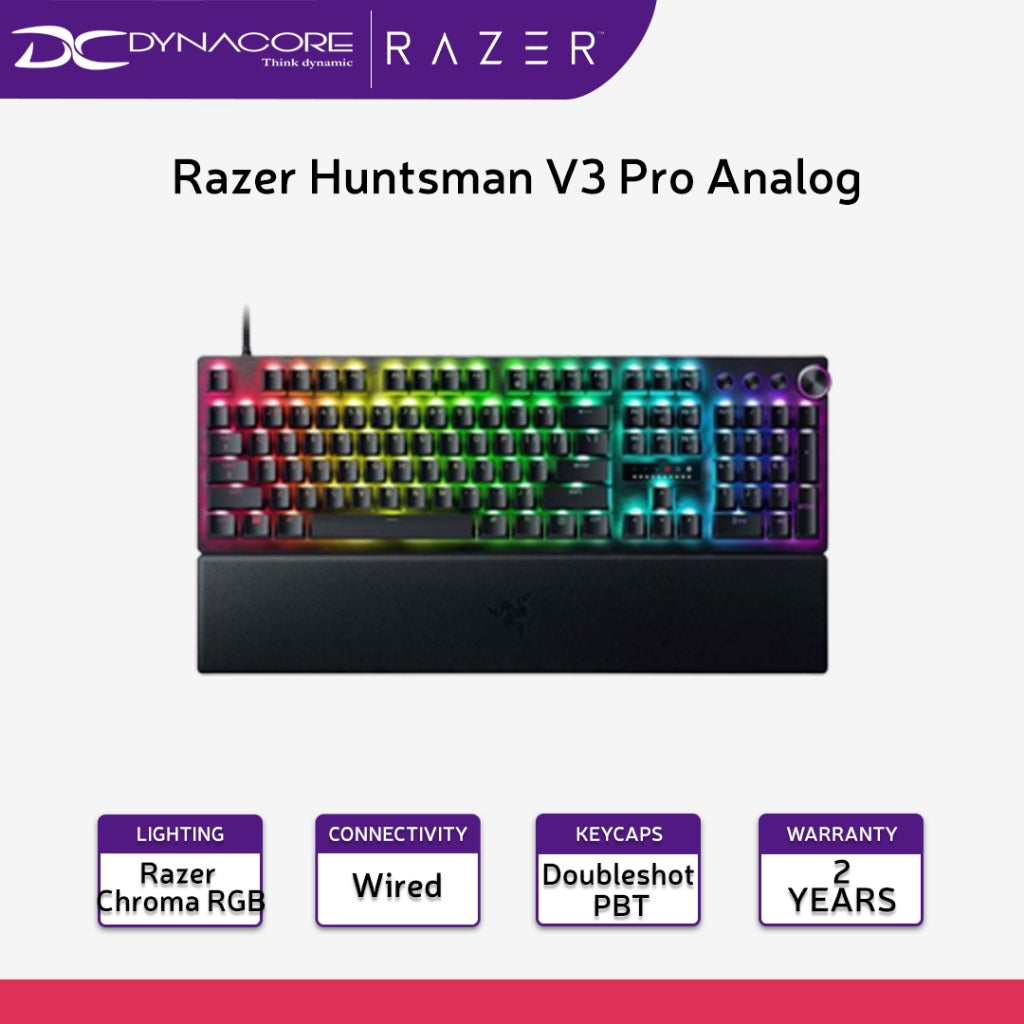 Razer Huntsman V3 Pro Analog Optical Esports Mechanical Gaming Keyboard RZ03-04970100-R3M1-8887910073186