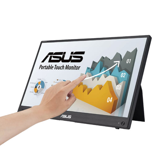 ASUS ZenScreen Touch MB16AHT portable monitor — 15.6-inch Full HD, IPS, 10-point touch, Mini-HDMI, ergo kickstand - ASUSMB16AHT