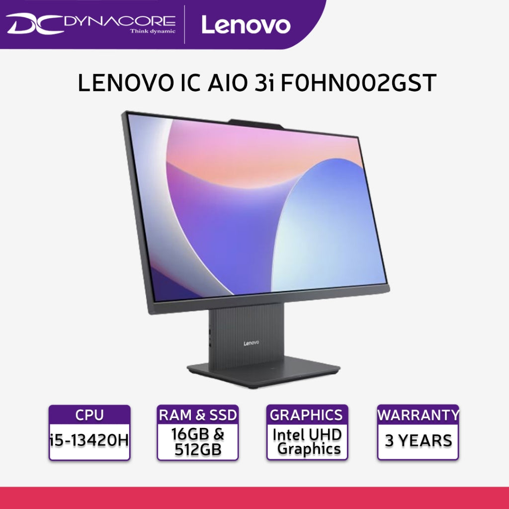 LENOVO IC AIO 3i F0HN002GST (i5-13420H/16GB/512GB SSD/Intel UHD/23.8" FHD-TOUCH/WIN11 HOME) - F0HN002GST