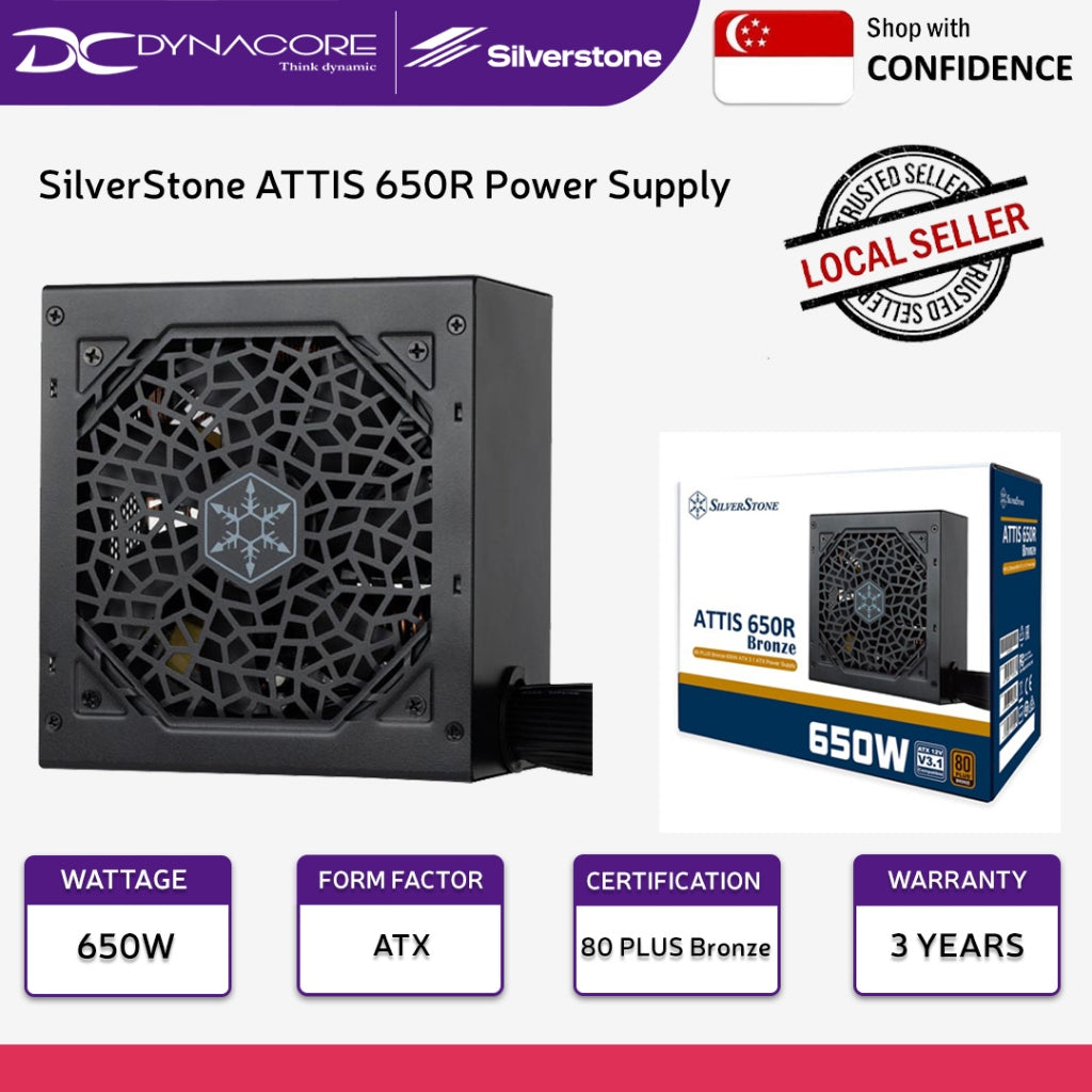 Silverstone ATTIS 650R 650W 80 Plus Bronze Non-Modular ATX Power Supply SST-AT650R-BF - 4710679817361