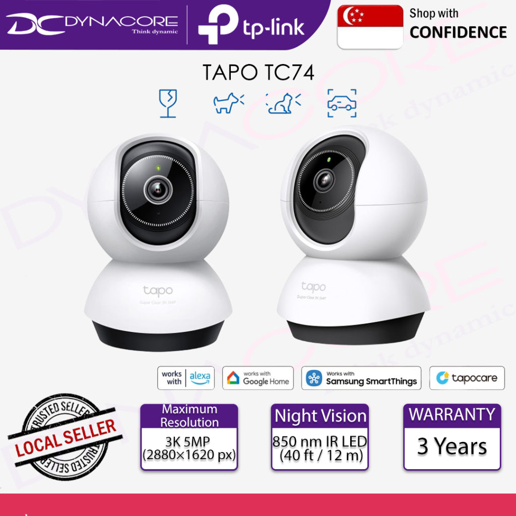 TP-LINK TC74 PAN/TILT HOME SECURITY WI-FI CAMERA - 8885021371702