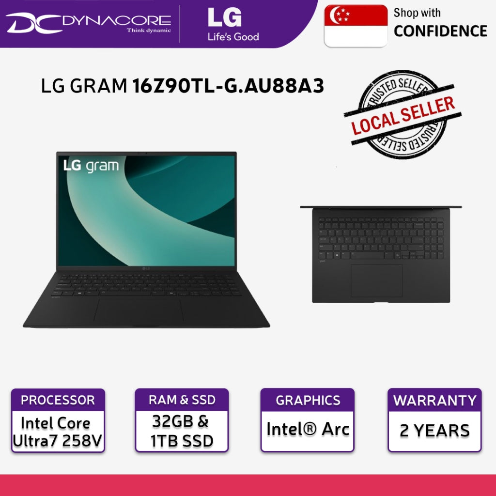 LG GRAM 16Z90TL-G.AU88A3 (Intel® Core™ Ultra7 258V/ 32GB/ 1TB SSD/ 16-inch/ Intel® Arc™) - 16Z90TL-G.AU88A3