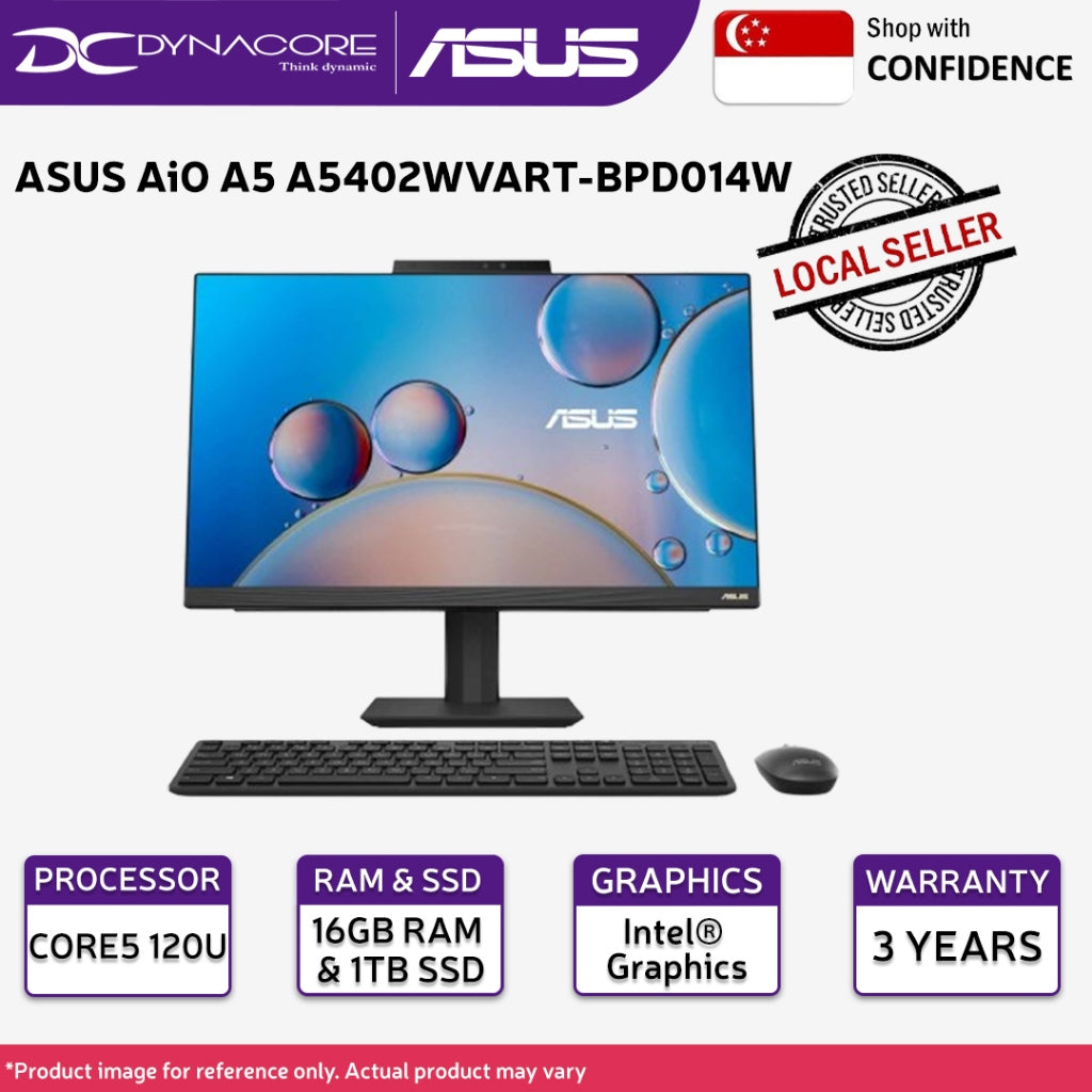 ASUS AiO A5 A5402WVART-BPD014W (CORE5 120U/16G/1TB/23.8"FHD-TOUCH/W11H) 3YEARS WARRANTY - A5402WVART-BPD014W
