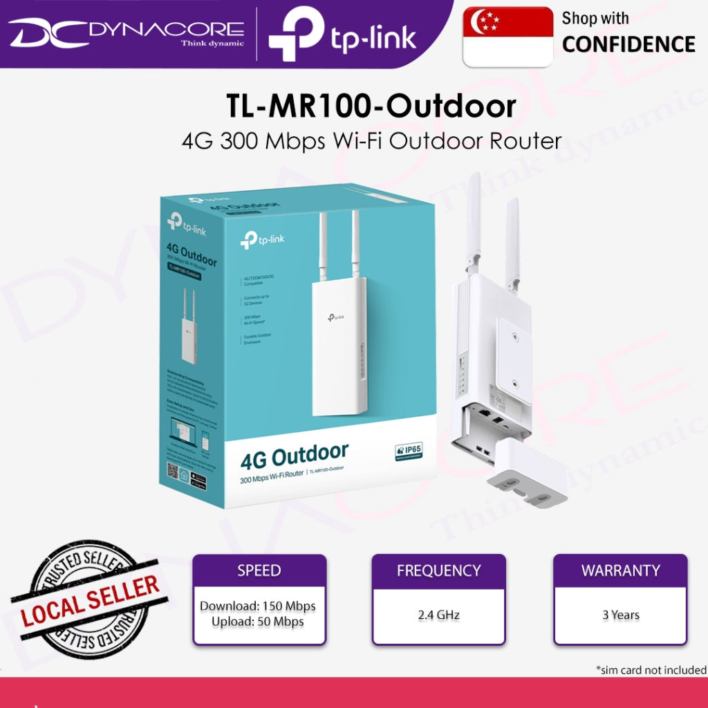TP‑Link TL-MR100-Outdoor 4G 300 Mbps Wi-Fi Outdoor Router (3YRS) - 1210002601641