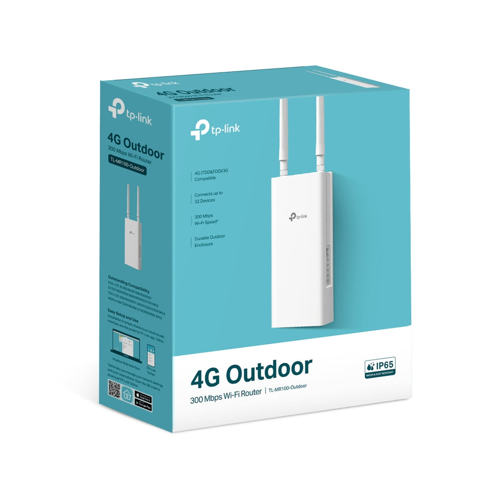 TP‑Link TL-MR100-Outdoor 4G 300 Mbps Wi-Fi Outdoor Router (3YRS) - 1210002601641