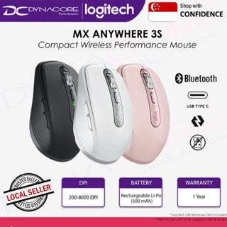 Logitech MX Anywhere 3S Compact Wireless / Bluetooth Mouse - Graphite/Pale Grey/Rose -097855184047, 097855184054,097855184061