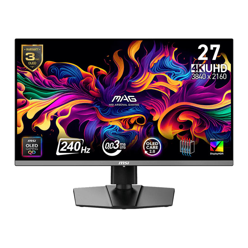 MSI MAG 272UP QD-OLED X24 26.5" UHD 4K 240HZ 0.03MS GAMING MONITOR - BLACK - MSIMAG272UPQD-OLEDX24