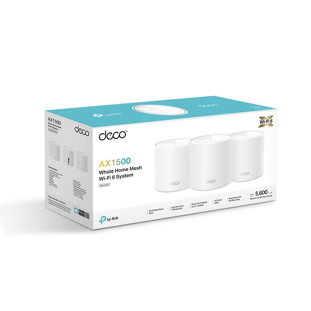 TP-Link Deco X10 AX1500 Whole Home Mesh Wi-Fi 6 System - 3-Pack - 4895252502480
