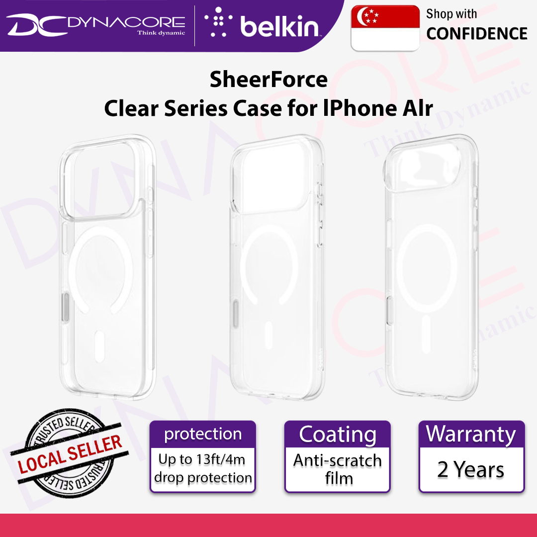 BELKIN SheerForce Clear Series Case for l Phone 17 Pro / 17 Pro Max / 17 AIR