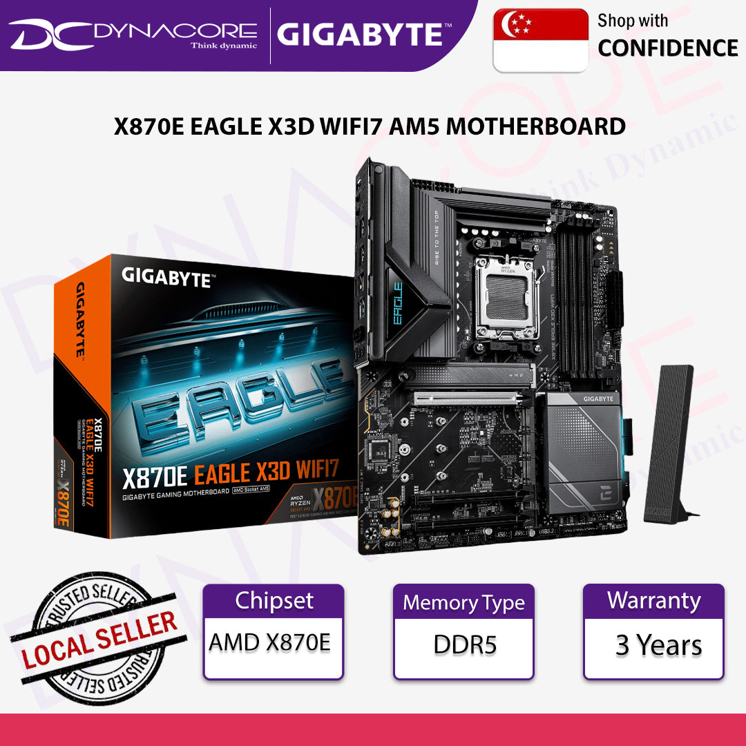 Gigabyte X870E EAGLE X3D WIFI7 ATX AMD AM5 DDR5 Motherboard - 4719331879532