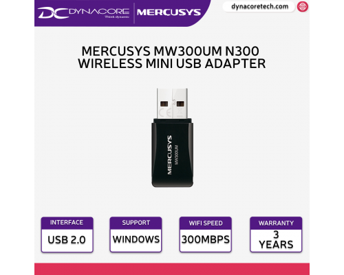 Mercusys MW300UM N300 Wireless Mini USB Adapter( Powerd By Tp-Link ) -6957939000349