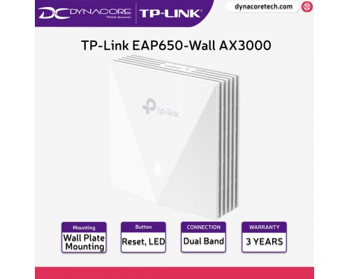 TP-Link EAP650-Wall AX3000 Wall Plate WiFi 6 Access Point - 4897098683569