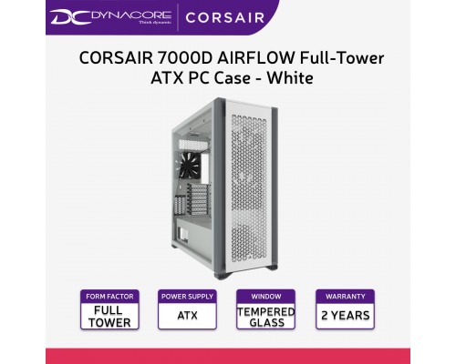 CORSAIR 7000D AIRFLOW Full-Tower ATX PC Case - White - CR7000DAFWHT