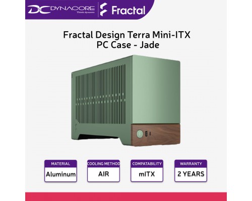 Fractal Design Terra Mini-ITX Small Form Factor PC Case - Jade - FDTERRAJADE