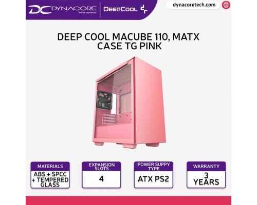 DeepCool MACUBE 110 PKRD Pink Edition mATX Desktop Case-DC-MACUBE110-PINK