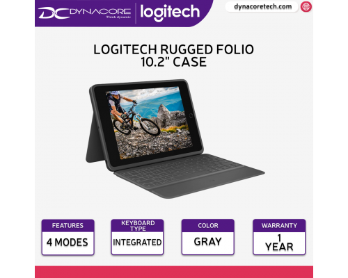 ["FREE DELIVERY"] - Logitech Rugged Folio 10.2" Protective Keyboard Case for iPad 7th / 8th / 9th Gen 920-009458 -097855154392