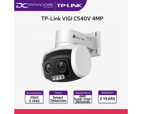 TP-Link VIGI C540V 4MP Outdoor Full-Color Dual-Lens Varifocal Pan Tilt Network Camera - 4895252500837