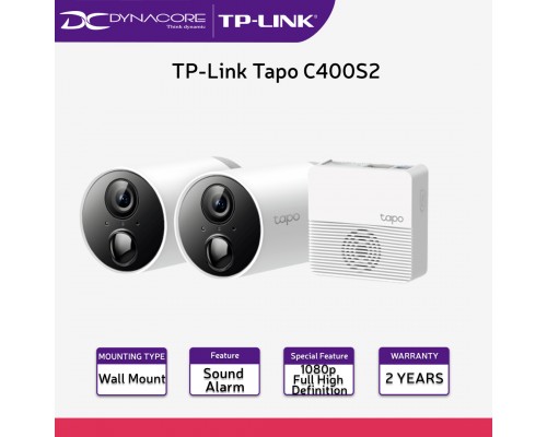 ["FREE DELIVERY"] - TP-Link Tapo C400S2 Smart Wire-Free Security Camera System, 2-Camera System - 4897098685952