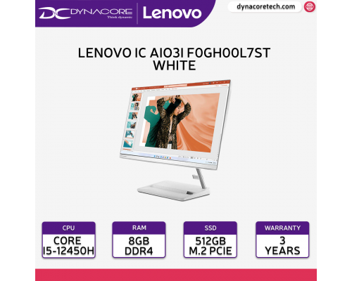 LENOVO IC AIO3i F0GH00L7ST white (i5 12450H/8GB/512GB/UHD/23.8"FHD/WIN11H)3YRs