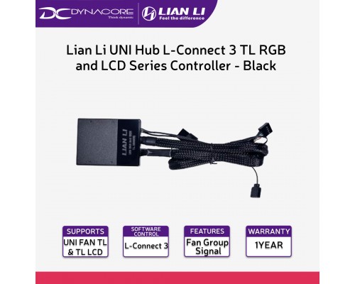 ["FREE DELIVERY"]  - Lian Li UNI Hub L-Connect 3 TL RGB and LCD Series Controller - Black - 4718466014252