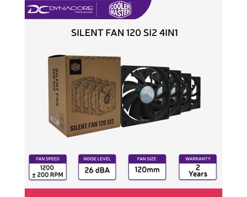 Cooler Master Silent Fan 120 S12 4in1 120mm Fans - 2 Years Warranty - 4719512125632