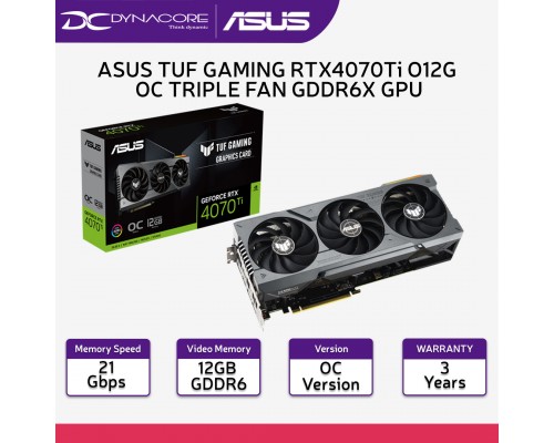 ASUS TUF Gaming GeForce RTX™ 4070 Ti 12GB GDDR6X OC Edition Graphics Card TUF-GAMING-RTX4070TI-012G-GAMING - 4711081964780