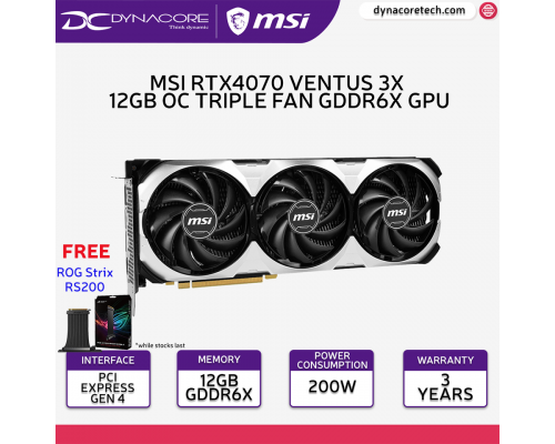 ["FREE DELIVERY"] - MSI GeForce RTX 4070 VENTUS 3X 12G OC 12GB GDDR6X OC Edition Graphics Card-4711377087810