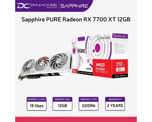 Sapphire PURE Radeon RX 7700 XT 12GB Graphics Card - 4895106294387