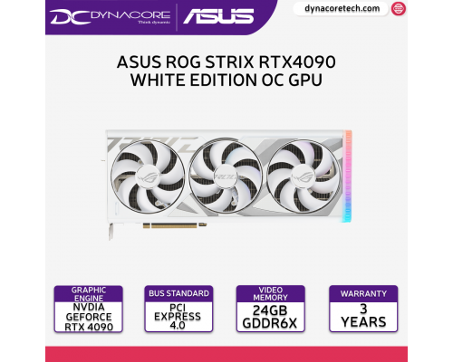 ASUS ROG Strix GeForce RTX 4090 24GB GDDR6X White OC Edition Graphics Card ROG-STRIX-RTX4090-O24G-WHITE