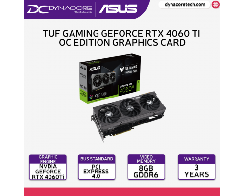 ASUS TUF Gaming GeForce RTX 4060 Ti 8GB GDDR6 OC Edition GDDR6 Graphics Card - TUF-RTX4060TI-O8G-GAMING - 4711387183120