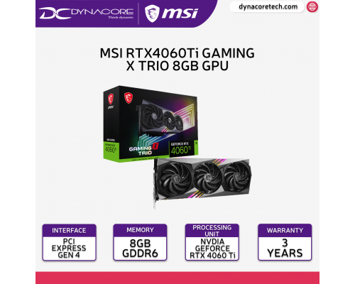 MSI GeForce RTX 4060 Ti Gaming X Trio 8G 8GB GDDR6 Graphics Card