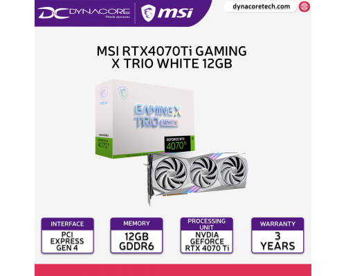 ["FREE DELIVERY"]  - MSI GeForce RTX 4070 Ti GAMING X TRIO 12G White 12GB GDRR6X Graphics Card - 4711377042000