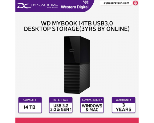 WD My Book 14TB Desktop External Hard Drive - WDBBGB0140HBK-SESN-718037873015