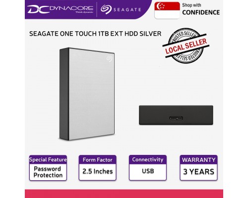 SEAGATE ONE TOUCH 1TB EXT HDD SILVER