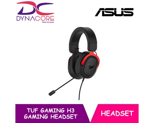["FREE DELIVERY"] - ASUS TUF Gaming H3  RED gaming headset for PC, PS4, Xbox One and Nintendo Switch, featuring 7.1 surround sound, deep bass, lightweight design   -4718017391023