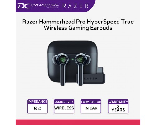 ["FREE DELIVERY"] - Razer Hammerhead Pro HyperSpeed True Wireless Gaming Earbuds RZ12-04590100-R3A1 - 8887910060193