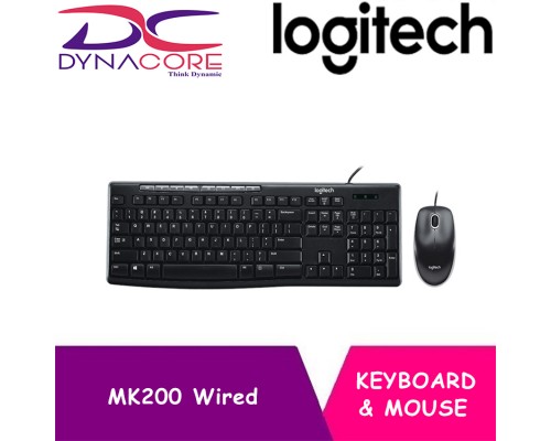 Logitech MK200 USB Multi Media Wired Combo Keyboard Mouse 920-002693       - 097855069412