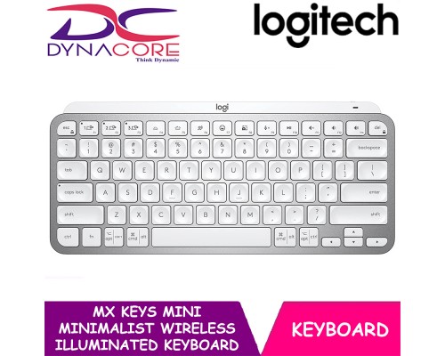 Logitech MX Keys Mini Minimalist Wireless Illuminated Keyboard, Pale Grey Compact, Bluetooth, Backlit, USB-C, Compatible with Apple macOS, iOS, Windows, Linux, Android, Metal Build  -097855169662