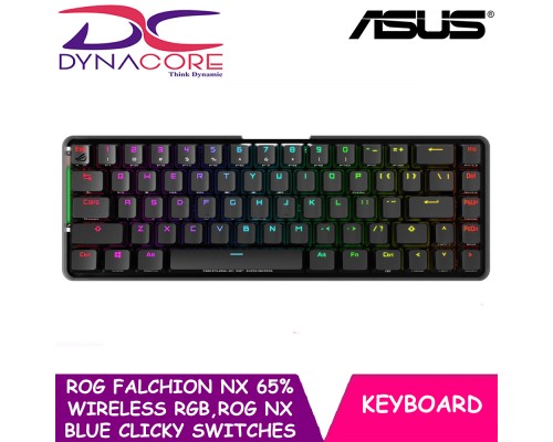 ASUS ROG Falchion NX 65% Wireless RGB Gaming Mechanical Keyboard | ROG NX Blue Clicky Switches, PBT Doubleshot Keycaps, Wired  -4718017864497