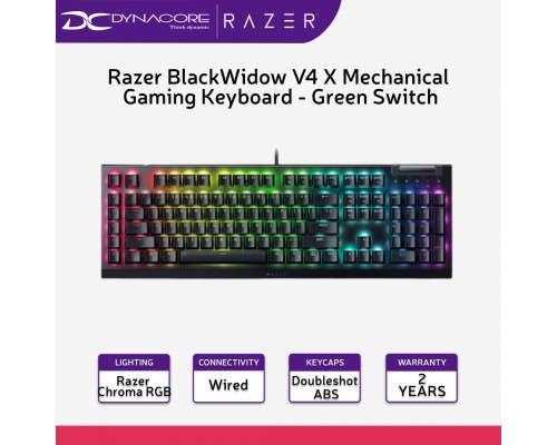 ["FREE DELIVERY"] - Razer BlackWidow V4 X Green Switch - US Mechanical Gaming Keyboard with Razer Chroma RGB - RZ03-04700100-R3M1 - 8887910072691