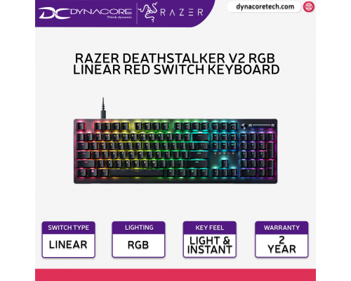 Razer DeathStalker V2 Linear Optical Switch Low-Profile RGB Optical Gaming Keyboard - RZ03-04500100-R3M1-8886419349006