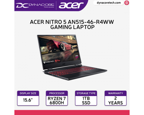 Acer Nitro 5 AN515-46-R4WW (15.6 Inches FHD IPS 165Hz Gaming Laptop | 16GB RAM | 1TB SSD | Ryzen 7 6800H | NVIDIA RTX 3060 | WIN 11 HOME) 2 YEARS WARRANTY -NH.QH4SG.003